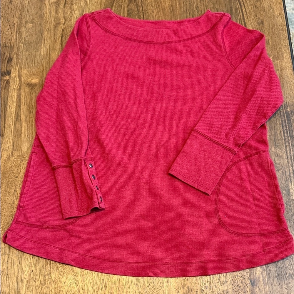 J. Jill Vibrant Red Knit Top with Pockets